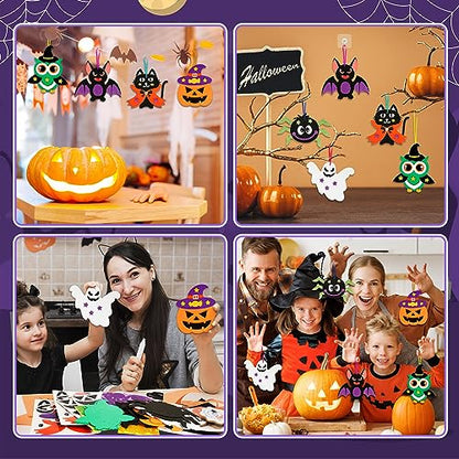 12 Pack Halloween Craft Kit for Kids Make You Own Halloween Foam Stickers Arts and Crafts DIY for Kids Boys Girls Party Supplies Halloween Decoration (12 Count)