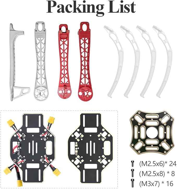 HAWK’S WORK F450 Drone Frame, 450mm Wheelbase Quadcopter Frame Kit with Landing Skid Gear (Standard)