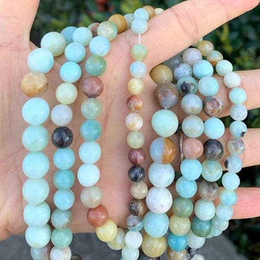 180pcs Adabele Natural Multi-Color Amazonite Healing Gemstone 4mm (0.16 inch) Small Round Beads Gem Stone Spacer for Craft Jewelry Making GF3-4