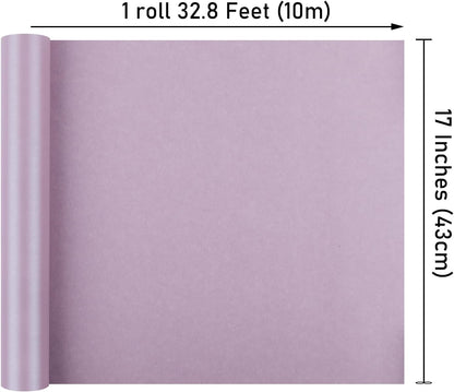 NESCCI Lavender Color Matte Wrapping Paper,Solid Color Pearly-Lustre Paper,Gift Wrapping Paper,Perfect for Wedding,Valentine's Day,Birthday, Christmas,Baby Shower,DIY Bouquet (17 Inches X 32.8 Feet)