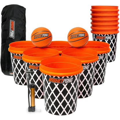 Giant Yard Pong and Basketball Game with 12 Buckets