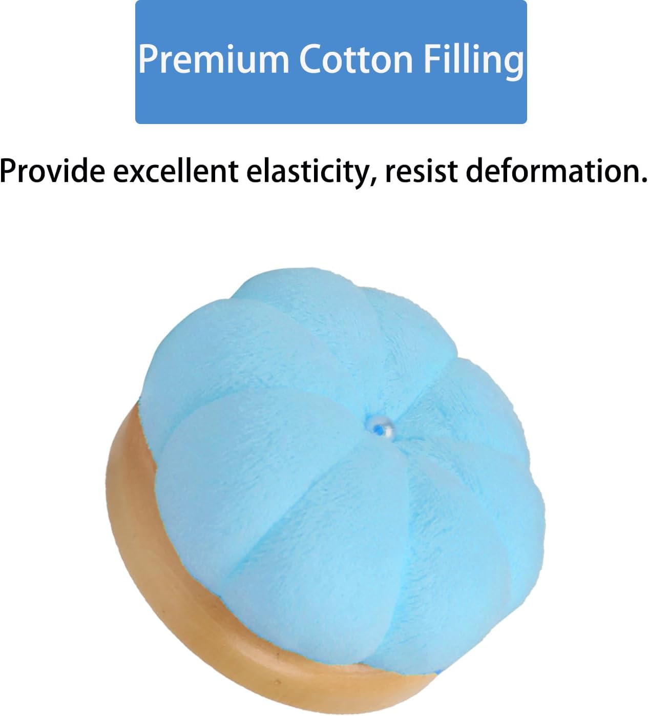 Hilltian Pin Cushion for Sewing, Wooden Base Sewing Pincushion with 100 Plastic Head Pins, Cute Pins Holder for Sewing Quilting, Light Green (Sky Blue)