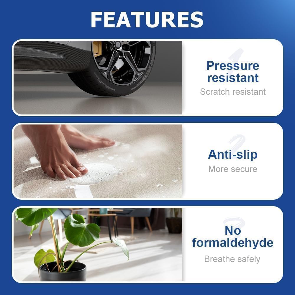 Epoxy Colored Sand Floor Paint, Epoxy Floor Paint for Concrete, High Gloss Marble Effect Coating, Waterproof Non-Slip Concrete Paints, Suitable for Indoor/Outdoor Use (Millet Yellow,640 oz/20 kg)