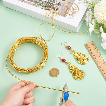 BENECREAT 10 Gauge Solid Brass Wire - 16.4FT Soft Round Wire for Jewelry Making, Gem Wrapping, DIY Crafts