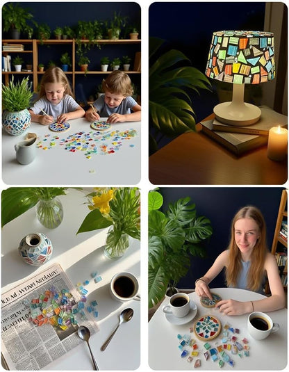 1.1LB Glass Mosaic Tiles for Crafts