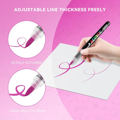60 Colors Acrylic Marker With Brush Tip Automatic Ink Control, Water Based Ink Paint Markers For Rock Painting, Canvas, Wood, Ceramic, Glass, Stone, Fabric, DIY Crafts Textile & Art Supplies