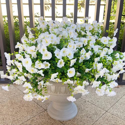Artificial Fake Flowers For Outdoor Outside Decoration (16 Count)