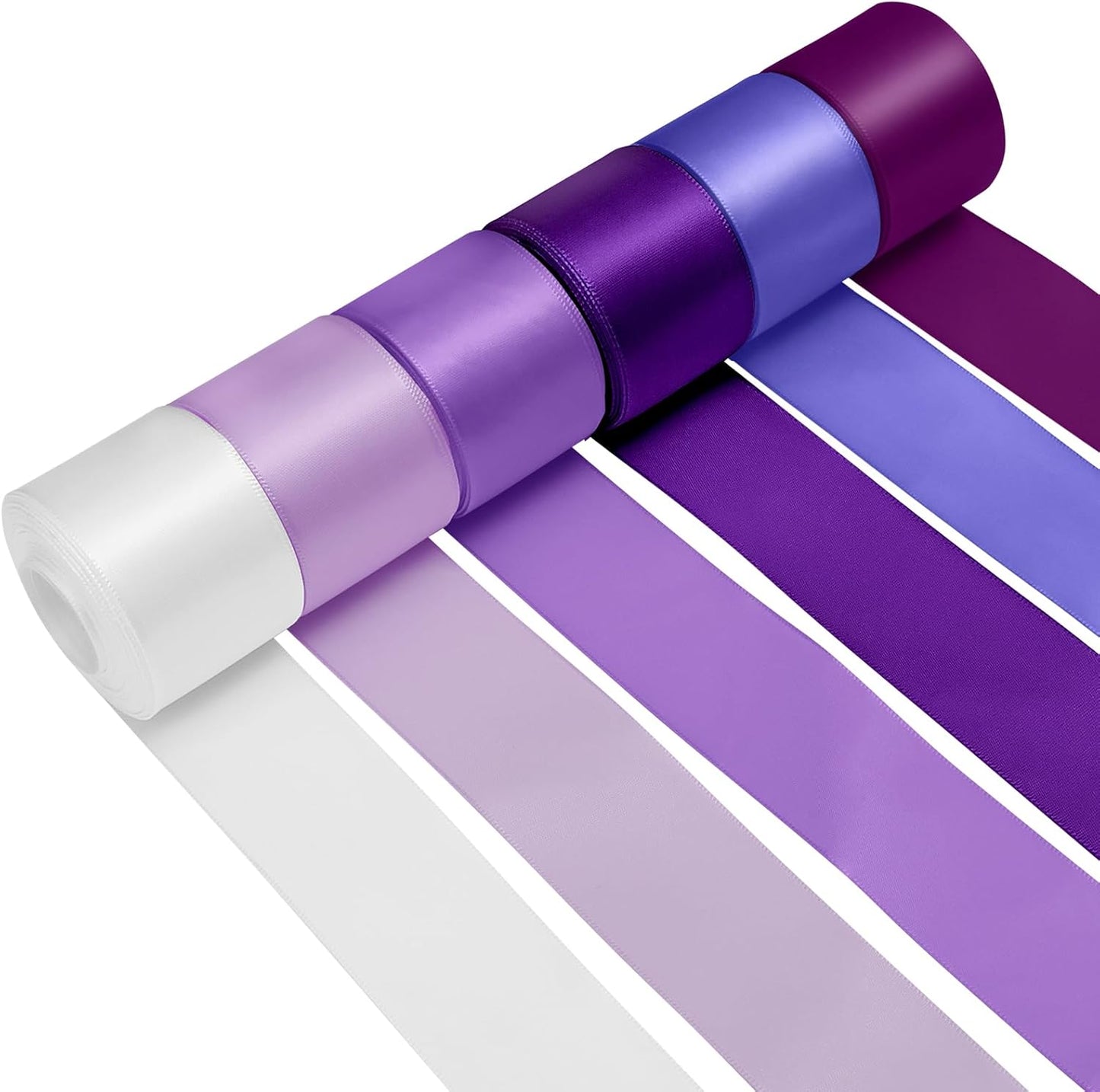 1-1/2 Inch Purple Satin Ribbons for Crafts, 6 Rolls Single-Faced Purple Assorted Ribbons for Gift Wrapping Flower Bouquet Wedding Invitations Bridal Shower Hair Bows Garland Party Decor - Crafty Corner