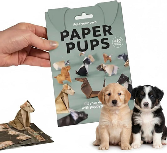 DIY Paper Cats Origami Kit - 50/30 Sheets DIY Paper Origami to Fold Your Own Cute Cat/Dog/Dino Figures - Perfect Desk Origami Cats Decoration & Creative Gift for Kids, Adults & Cat Lovers (Dog) - Crafty Corner