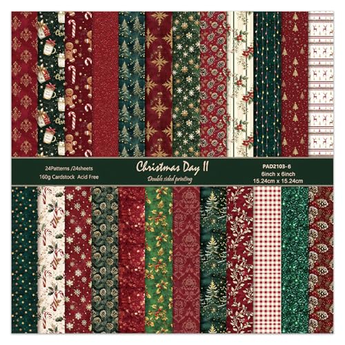 6 in Christmas Scrapbook Paper Pad (24 Count)