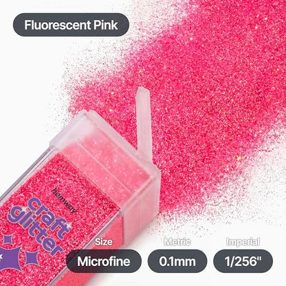 Craft Glitter Shaker Fluorescent Pink 130g Microfine (3.8 Ounce)