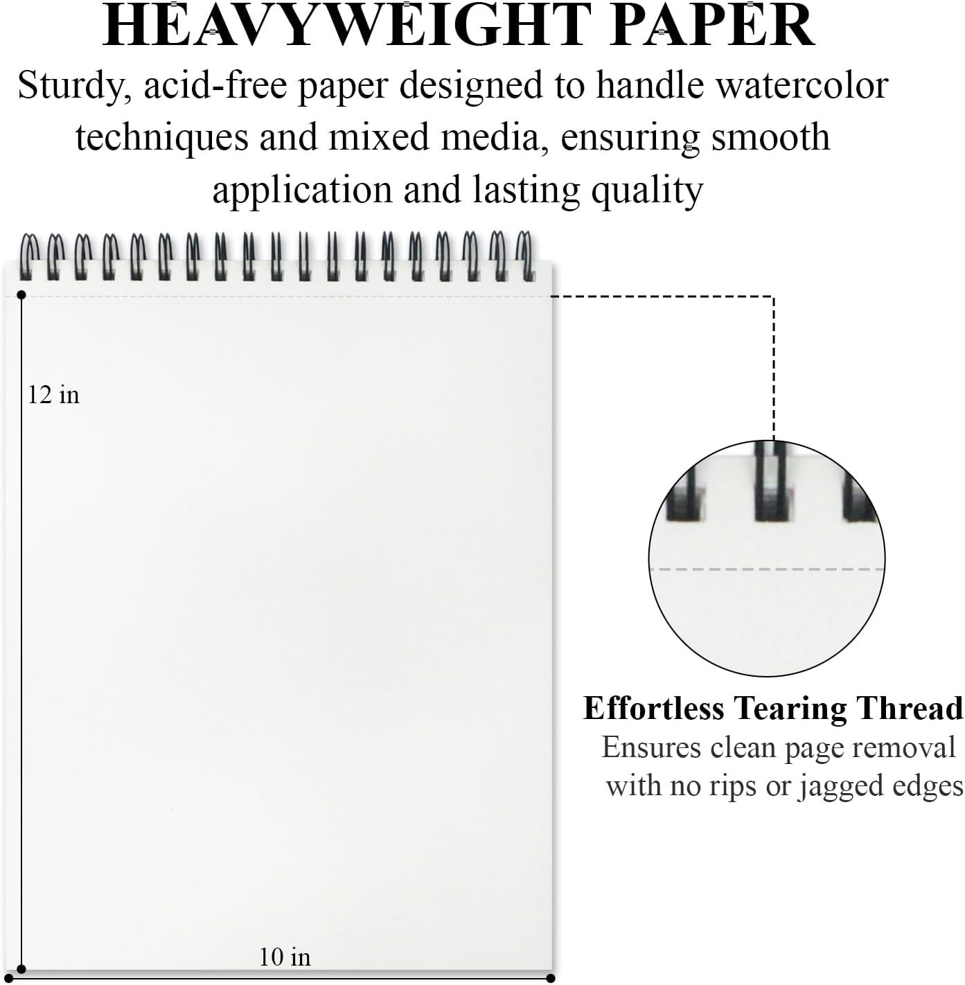 Watercolor Sketchbook 10"x12", 32 Sheets (64 Pages) Water Color Paper, 140lb/300gsm Watercolor Paper, Spiral Hardcover Watercolor Notebook for Painting, Water Color Sketch Books for Teens & Adults. - Crafty Corner