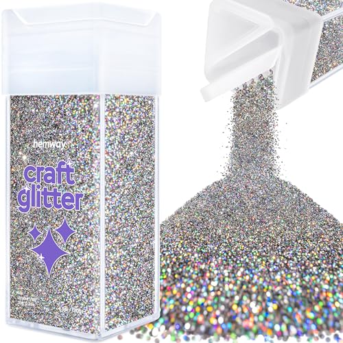 Craft Glitter Shaker Gun Metal Grey Holographic 130g Ultrafine (4.5 Ounce)