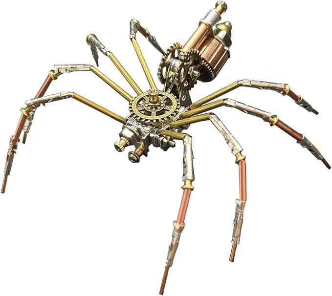 Mechanical Insect Bug Spider Sculpture, Metal Model Kits, Adult Hobby Kits for Men,Arts & Crafts,DIY Projects Metal Building Mens Birthday Gift, Fun (Mechanical Spider C)