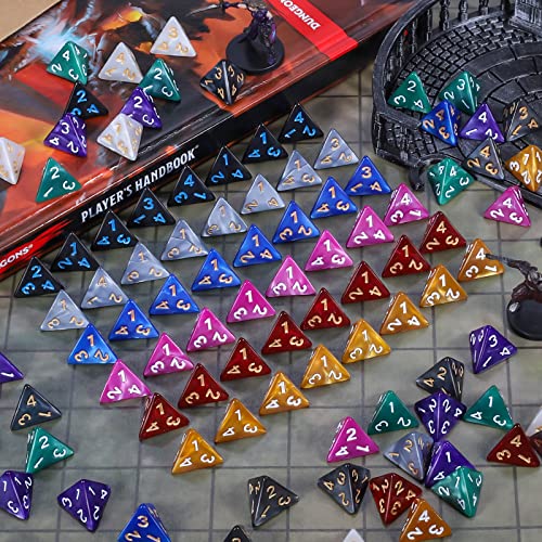 100pcs D4 Dice Set for Dungeon and Dragons (100 Count)