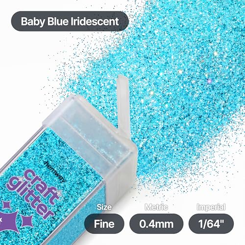 Craft Glitter Shaker Baby Blue Iridescent 130g Fine (3.8 Ounce)