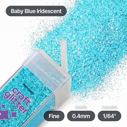 Craft Glitter Shaker Baby Blue Iridescent 130g Fine (3.8 Ounce)