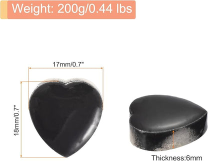 MECCANIXITY 200g Ceramic Mosaic Tiles for Crafts Bulk, Heart Black Ceramic Tiles for Mosaic Kits Garden Stepping Stone Cup Mat