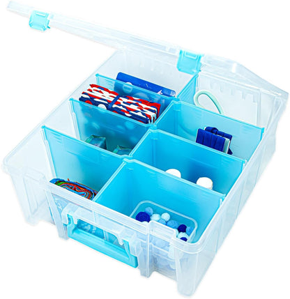 ArtBin Super Satchel Double Deep Compartment Box - Art Storage with 8 Removable Compartments, Smart Closure for Craft Supplies