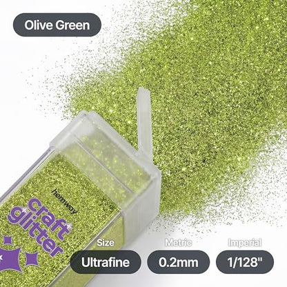 Craft Glitter Shaker Olive Green 130g Ultrafine (4.5 Ounce)