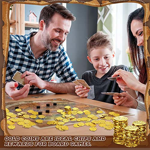100 Pcs Gold Plastic Pirate Coins for Treasure Chest Party Favors (100 Count)
