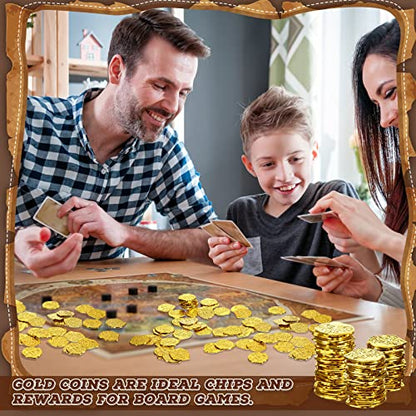 100 Pcs Gold Plastic Pirate Coins for Treasure Chest Party Favors (100 Count)