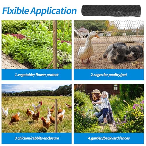 24'' x 150' Black Chicken Wire Mesh Fence