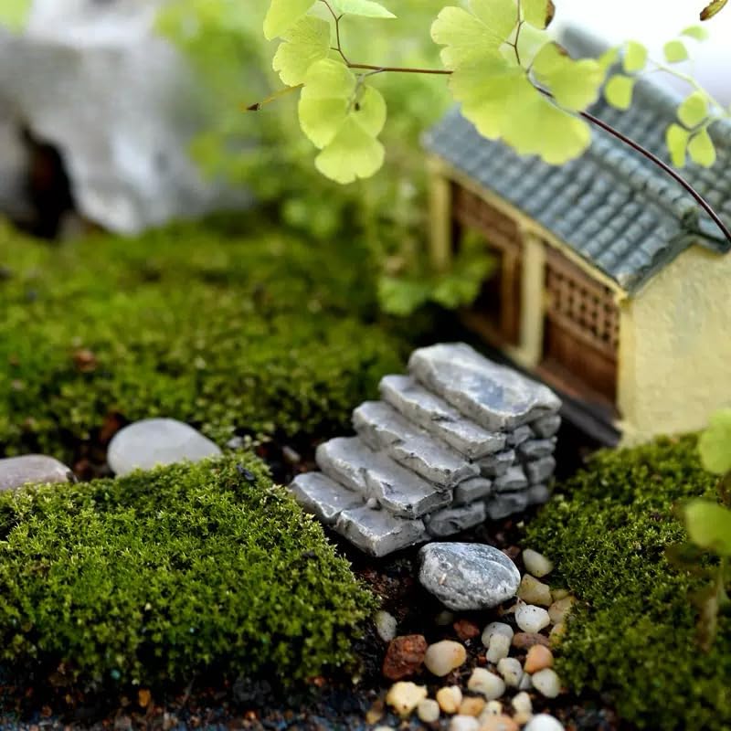 2 Pcs Curved Stone Steps Miniature Fairy Garden Accessories (2 Count)