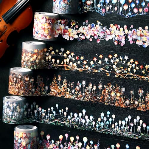 6 Rolls Holographic PET Tape Stickers for Journaling (6 Count)