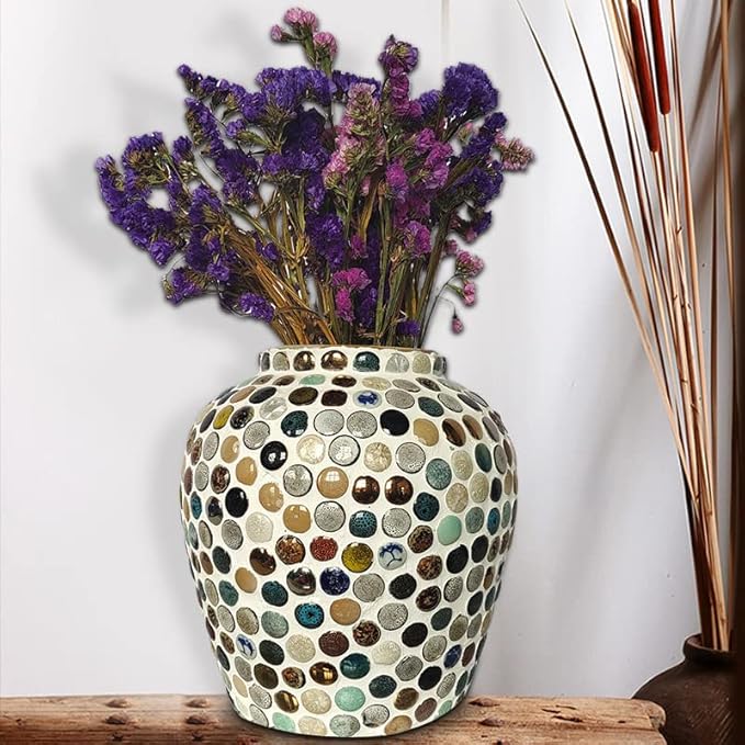 500g/1.1lb Random Color Irregular Ceramics Mosaic Tiles,DIY Making Creative Ceramic Mosaic Tiles for DIY Craft Plates Flowerpots Vases Cups Mosaic Making Supplies (Round 1)