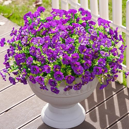 Artificial Flowers Fake Plants for Outdoors Decoration (12 Count)