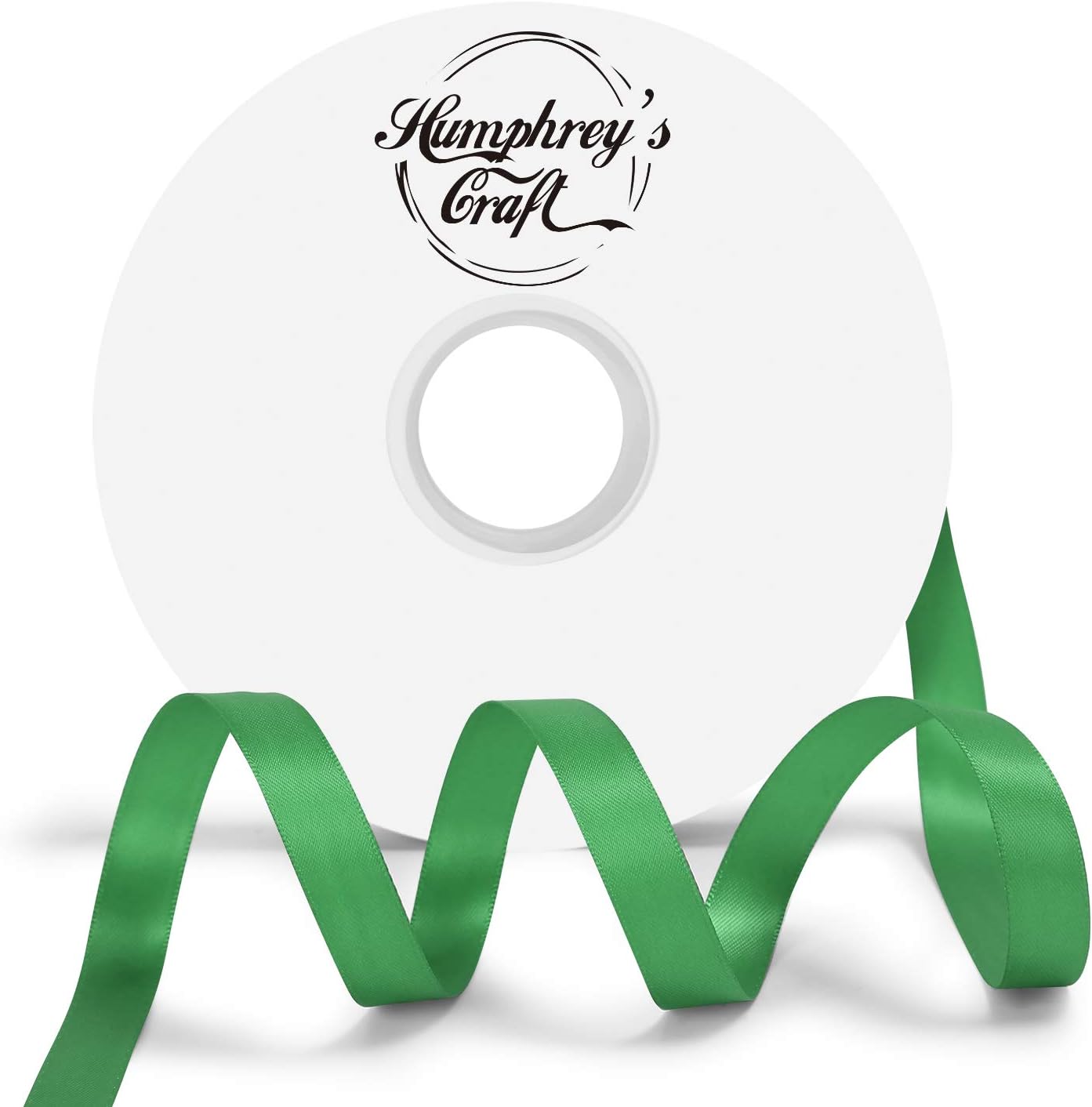 Humphrey's Craft 1/2 Inch Fern Green Double Faced Satin Ribbon - 50 Yards Variety of Color for Crafts Gift Wrapping Bows Bouquet Decoration Sewing Christmas Tree Wedding Invitation Card. - Crafty Corner