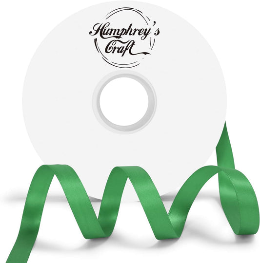 Humphrey's Craft 1/2 Inch Fern Green Double Faced Satin Ribbon - 50 Yards Variety of Color for Crafts Gift Wrapping Bows Bouquet Decoration Sewing Christmas Tree Wedding Invitation Card. - Crafty Corner
