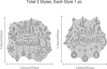 ORIGACH 2 PCS Merry Christmas Hot Foil Plate for Card Making DIY Scrapbooking Paper Decor Embossing Foil Handmade Craft