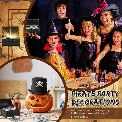 100 Pcs Silver Plastic Pirate Coins for Treasure Chest Party Favors (100 Count)