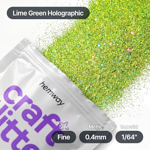 Craft Glitter Lime Green Holographic 100g Fine Glitter (3.5274 Ounce)
