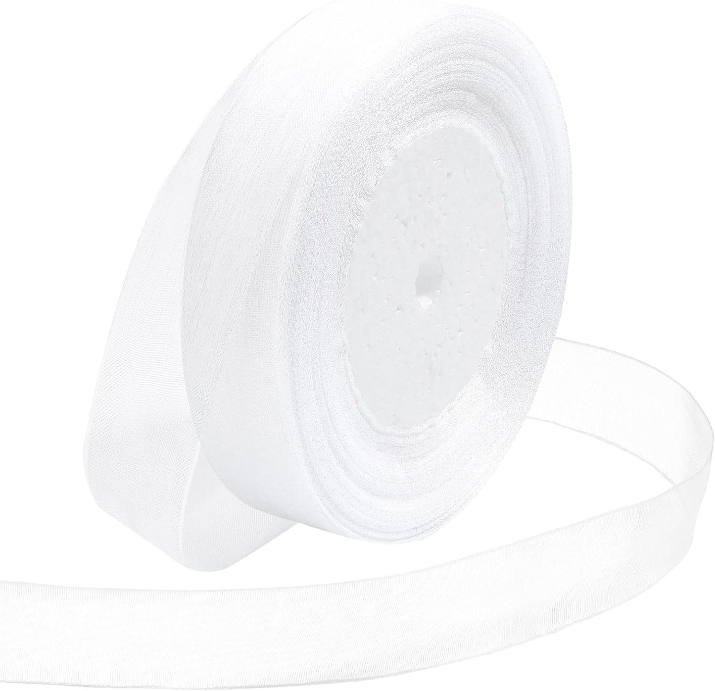 Ribbon for Gift Wrapping 3/4 inch White Sheer Organza Ribbon for Flower Bouquet Tulle Thin Chiffon Ribbons for Wedding Invitations Christmas Halloween Presents Decorations Crafts 50 Yards - Crafty Corner
