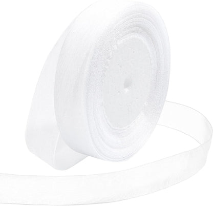 Ribbon for Gift Wrapping 3/4 inch White Sheer Organza Ribbon for Flower Bouquet Tulle Thin Chiffon Ribbons for Wedding Invitations Christmas Halloween Presents Decorations Crafts 50 Yards - Crafty Corner