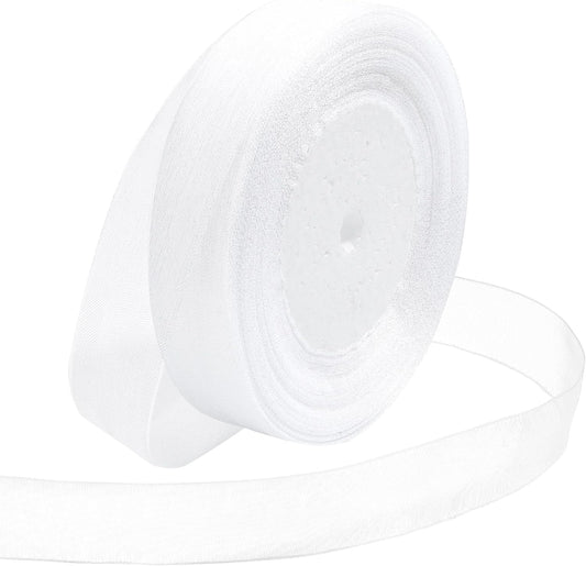 Ribbon for Gift Wrapping 3/4 inch White Sheer Organza Ribbon for Flower Bouquet Tulle Thin Chiffon Ribbons for Wedding Invitations Christmas Halloween Presents Decorations Crafts 50 Yards - Crafty Corner