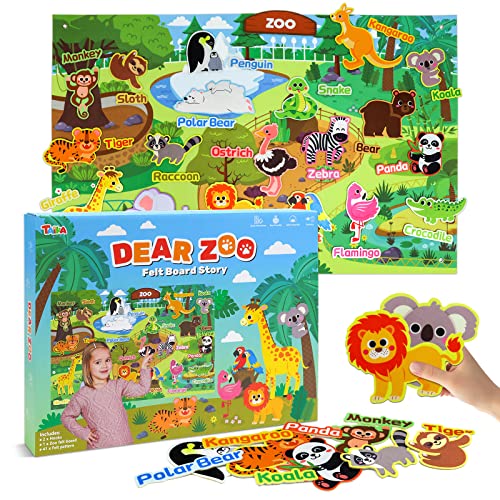 43x28 inch Zoo Animals Felt Story Board Set (41 Count)