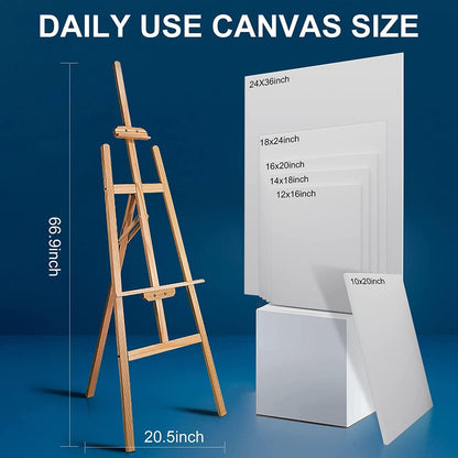 Large Canvas for Painting 24x48 Inch 3-Pack, 12.3 oz Triple Primed 100% Cotton Stretched Canvas, Blank Large Canvases for Oil Paint Acrylics Pouring & Wet Art Media
