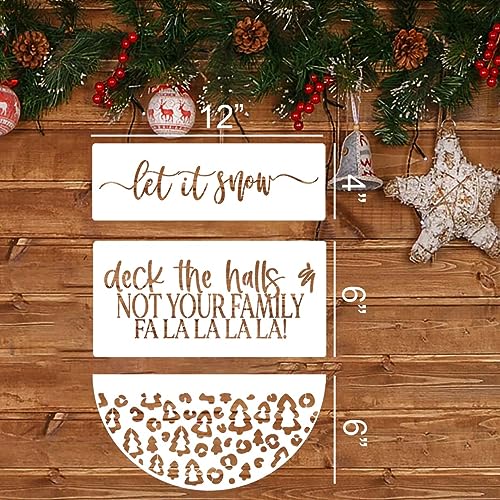 Christmas Stencils for Crafts Reusable 12" Christmas Stencils for Door Mats (14 Count)