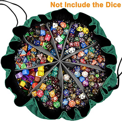 Large Dice Bag with Pockets Big Capacity Dice Bag Drawstring Pouch