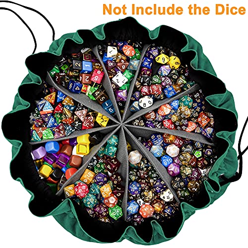 Large Dice Bag with Pockets Big Capacity Dice Bag Drawstring Pouch