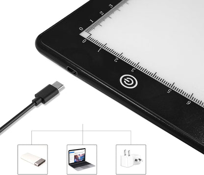 LUXJOYFUL A4 LED Tracing Light Box Board, Ultra-Thin Stepless Diamond Painting Light Board, Lightbox for Tracing and Drawing, Vinyl Weeding, Artist, Tattoo