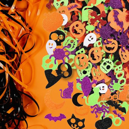 300Pcs Halloween Foam Stickers Glitter Pumpkin Spider Bat DIY Stickers