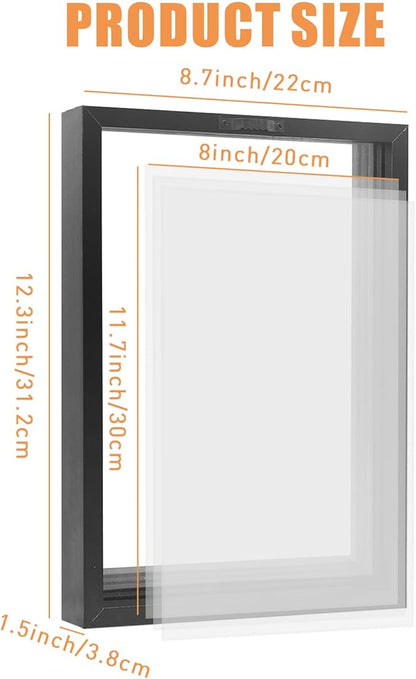 XQC Family Handprint Kit - DIY Craft Keepsake Frame with Clear Boards, Unique Gift for New Families & Pets (Black)