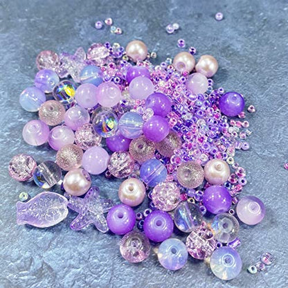 Assorted Glass Resin Beads Multi Size Colors Smooth Cracked Gravel Millet Spacer Beads for Bracelets Necklace Earring DIY Jewelry Making Craft