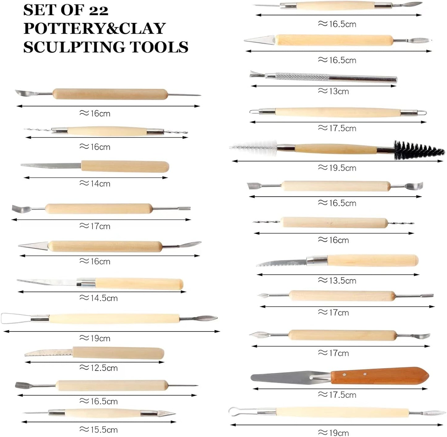 Clay Tools 52PCS Pottery Tools Clay Sculpting Tools Polymer Clay Tools Kit Ceramic Tools for DIY Handcraft Modeling Clay Carving Tools Set