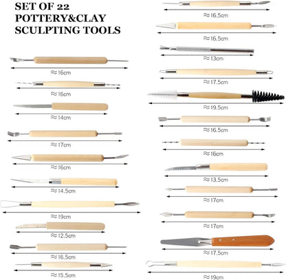 Clay Tools 52PCS Pottery Tools Clay Sculpting Tools Polymer Clay Tools Kit Ceramic Tools for DIY Handcraft Modeling Clay Carving Tools Set
